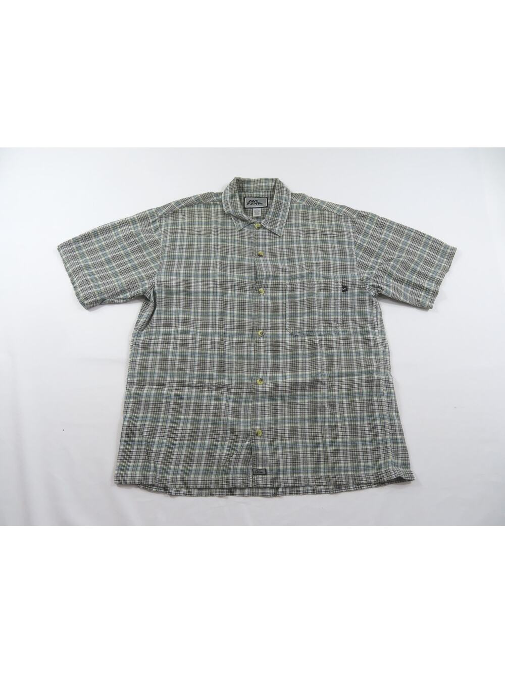 No fear Shirt, Button Down Blue Blue Gray White Sz M 1990s